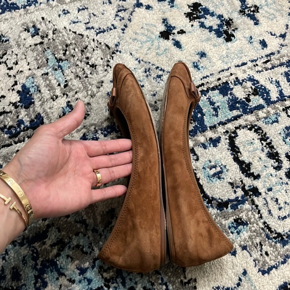 Tory Burch Marion Suede Leather Brown Flats Shoes sz 9M - Picture 10 of 16